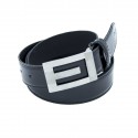 Belt in black abraded leather 